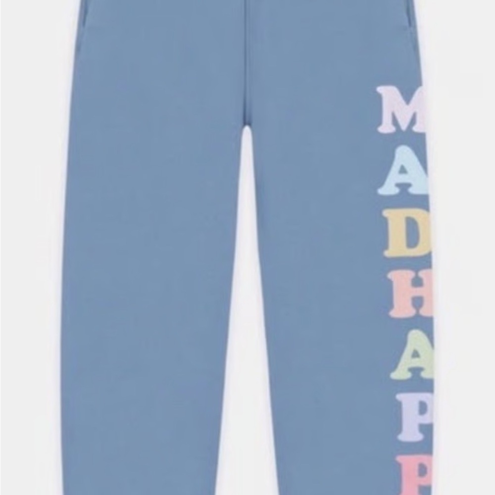 Blue Sweatpants with Colorful Lettering